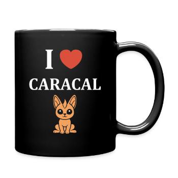 J aime Caracal et chaton illustré - Mug uni - noir - Droite