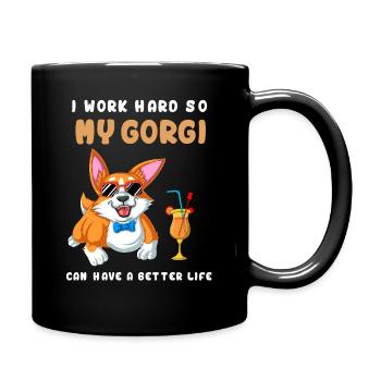 Corgi Better Life - Full Colour Mug - black - Right