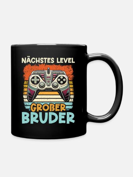 Nächstes Level Großer Bruder Ankündigung Zocken - Tasse einfarbig - Schwarz