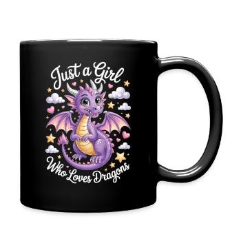 Just a Girl Who Loves Dragons Cute Dragon Shirt - Full Colour Mug - black - Right