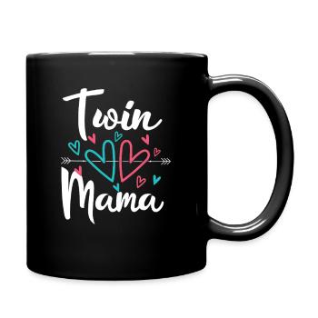 Twin Mom Pregnancy Mom of Twins - Full Colour Mug - black - Right