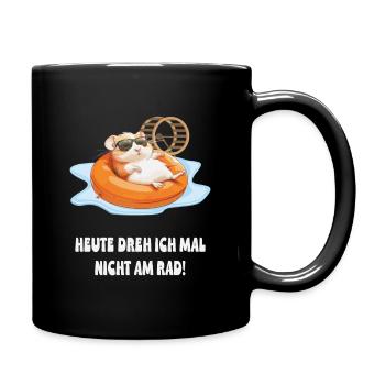 Hamster in Pool Chill - Full Colour Mug - black - Right