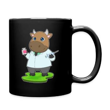 Kuh Arzt Medizin - Tasse einfarbig - Schwarz - Rechts