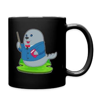 Seal Teacher Book School - Full Colour Mug - black - Right