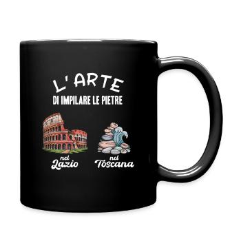 Italienischer Humor Die Kunst des Steinestapelns - Tasse einfarbig - Schwarz - Rechts