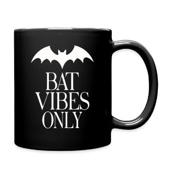 Bat Vibes Only – Goth Statement - Full Colour Mug - black - Right