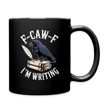 Raven quill and scrolls - Full Colour Mug - black - Right