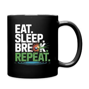 Billard Spielen Pool Snooker Billardspieler - Tasse einfarbig - Schwarz - Rechts