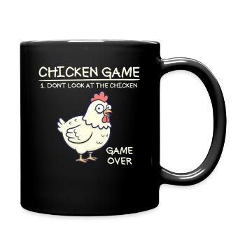 Chicken Game Don't Look at the Chicken Funny - Full Colour Mug - black - Right