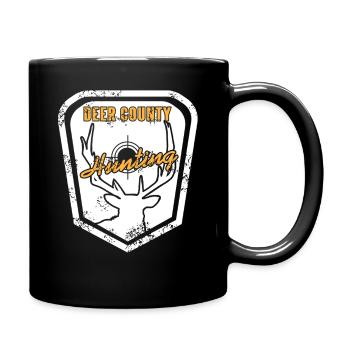 Deer County Hunting Rustic Skull Target Style - Full Colour Mug - black - Right