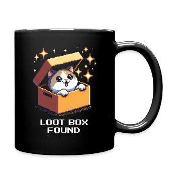 Loot box found | Cat Gaming Humor - Full Colour Mug - black - Right