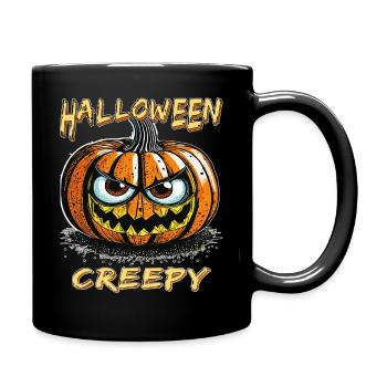 CITROUILLE D’HALLOWEEN EFFRAYANTE - Mug uni - noir - Droite