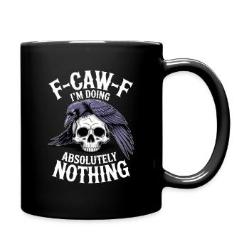 F-GAW-F Absolutely Nothing Skull Raven - Full Colour Mug - black - Right