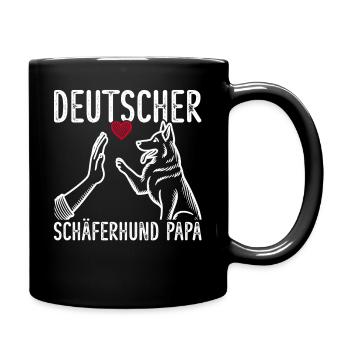 Deutscher Schäferhund Papa Vatertag Vater - Tasse einfarbig - Schwarz - Rechts