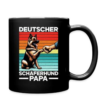 Deutscher Schäferhund Papa Vatertag Vater - Tasse einfarbig - Schwarz - Rechts