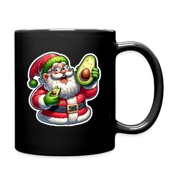 Avocado Santa Freude - Tasse einfarbig - Schwarz - Rechts