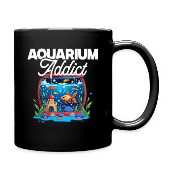 Fischzüchter Aquarianer Fischzucht Aquarium Addict - Tasse einfarbig - Schwarz - Rechts