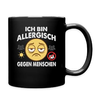 Allergisch Gegen Menschen  - Tasse einfarbig - Schwarz - Rechts