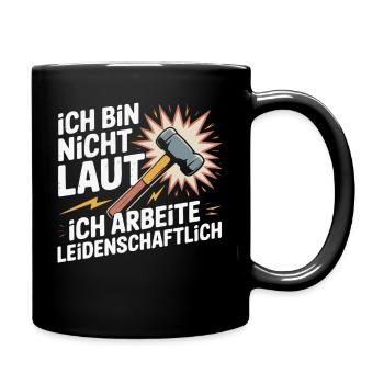 Passion instead of noise – Hammer motif - Full Colour Mug - black - Right