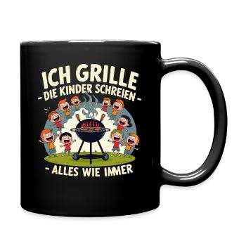 Je fais un barbecue – des enfants qui crient de plaisir - Mug uni - noir - Droite