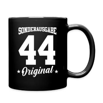 44 Geburtstag - Tasse einfarbig - Schwarz - Rechts