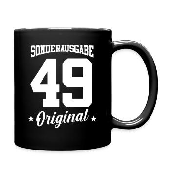 49 Geburtstag - Tasse einfarbig - Schwarz - Rechts