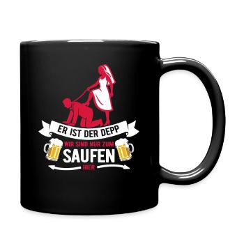 Er ist der Depp - JGA Team Bräutigam - Tasse einfarbig - Schwarz - Rechts