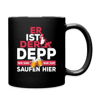 Er ist der Depp - JGA Team Bräutigam - Tasse einfarbig - Schwarz - Rechts