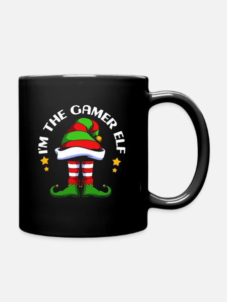 Gamer Gaming Zocker Elfe Elf Weihnachtsgeschenk - Tasse einfarbig - Schwarz