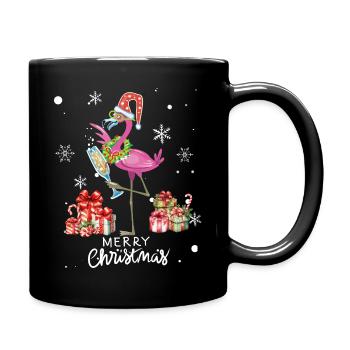 Flamingo à Noël. Cadeau de Noël - Mug uni - noir - Droite