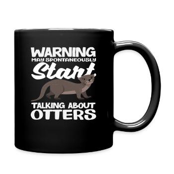 Parlez de dessin animé de loutre de mer - Mug uni - noir - Droite
