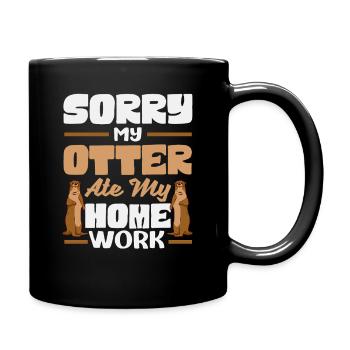 Dessin animé de loutre de mer - Mug uni - noir - Droite
