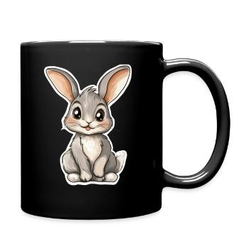 Hase - Tasse einfarbig - Schwarz - Rechts