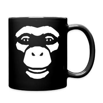 Affengesicht – Wilder Dschungel Primat Style - Tasse einfarbig - Schwarz - Rechts