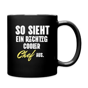 So sieht ein echt cooler Chef aus - Tasse einfarbig - Schwarz - Rechts