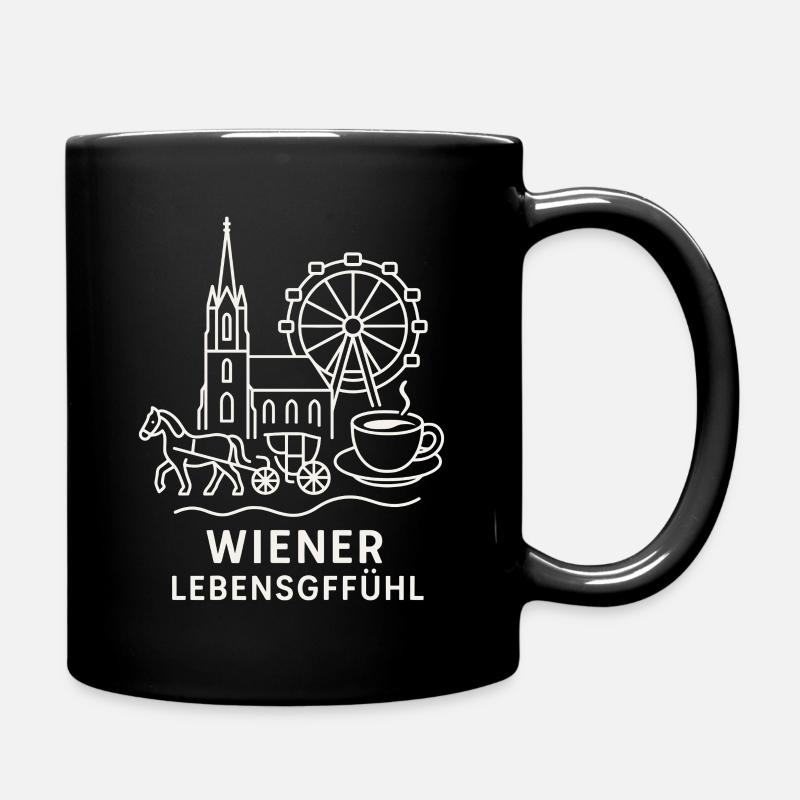 Wiener Lebensgefühl Collage - Tasse einfarbig - Schwarz