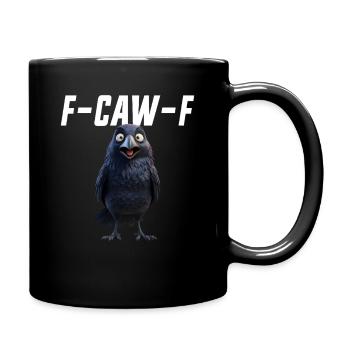 F-Caw-F Rabe Lustiger Rabe FCAWF F Caw F - Tasse einfarbig - Schwarz - Rechts