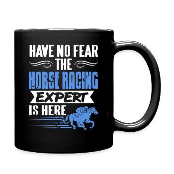Expert en courses de chevaux Drôle Confiant Déclaration d’un fan - Mug uni - noir - Droite