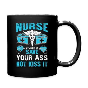 Funny Nurse Gifts Nursing Outfits - Full Colour Mug - black - Right