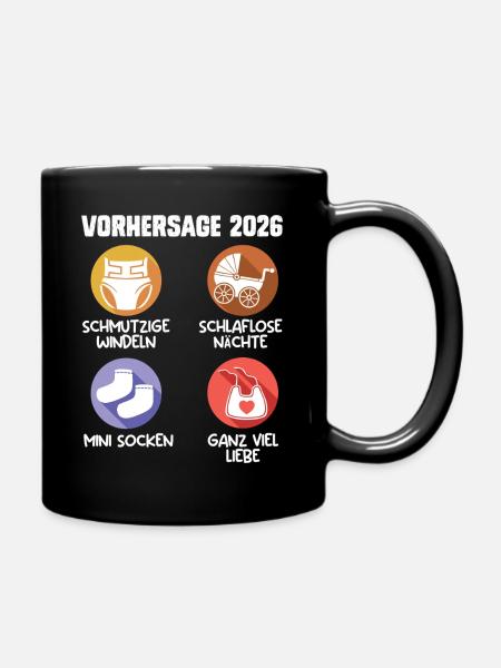Bald Mama VORHERSAGE 2026 Lustiges - Tasse einfarbig - Schwarz