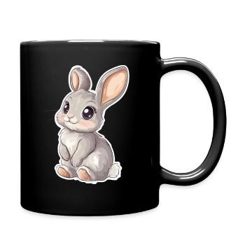 Hase - Tasse einfarbig - Schwarz - Rechts