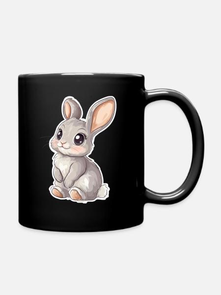 Hase - Tasse einfarbig - Schwarz