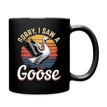 Funny Bird Goose - Tasse einfarbig - Schwarz - Rechts