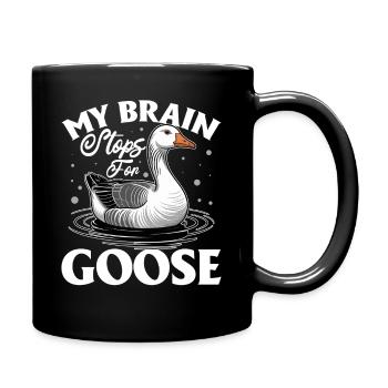 Funny Bird Goose - Tasse einfarbig - Schwarz - Rechts