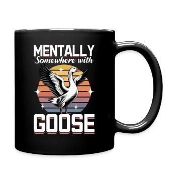 Funny Bird Goose - Tasse einfarbig - Schwarz - Rechts
