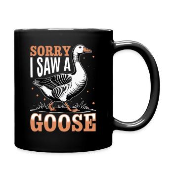 Funny Bird Goose - Tasse einfarbig - Schwarz - Rechts