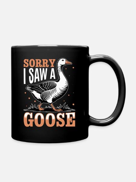 Funny Bird Goose - Full Colour Mug - black