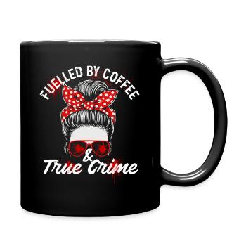 Alimenté par le café et les fans de true crime - Mug uni - noir - Droite