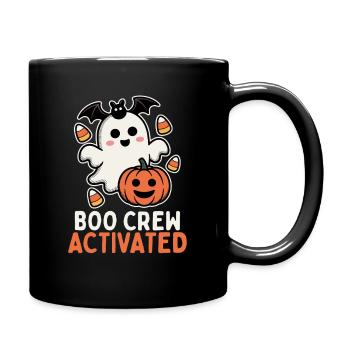 Boo Crew Activated – Süßes Halloween Design - Tasse einfarbig - Schwarz - Rechts