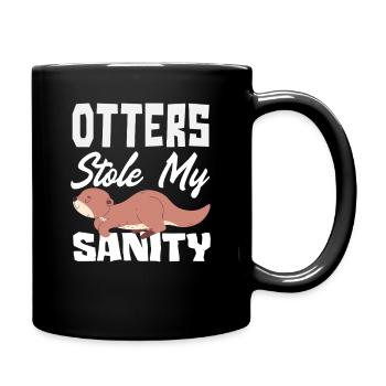 Otter Sanity Sea Otter Cartoon - Full Colour Mug - black - Right